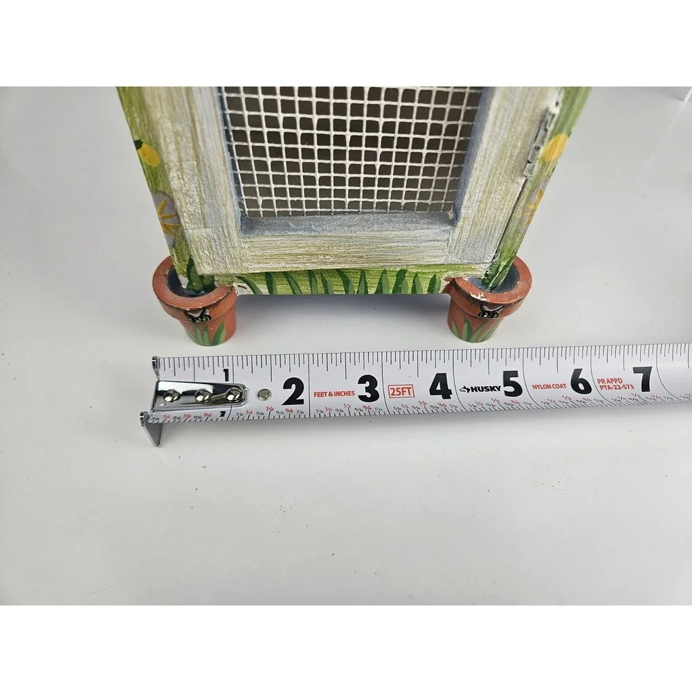 Cottage‎ Birdhouse Tabletop Cabinet Wire Mesh Welcome Friends